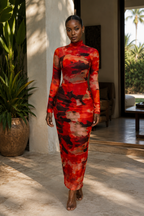 Mimi Beaded Mesh Dress