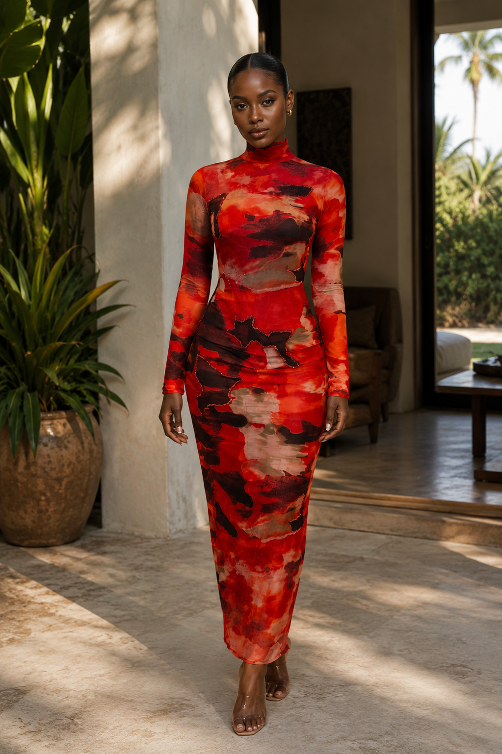 Beaded Mesh Dress