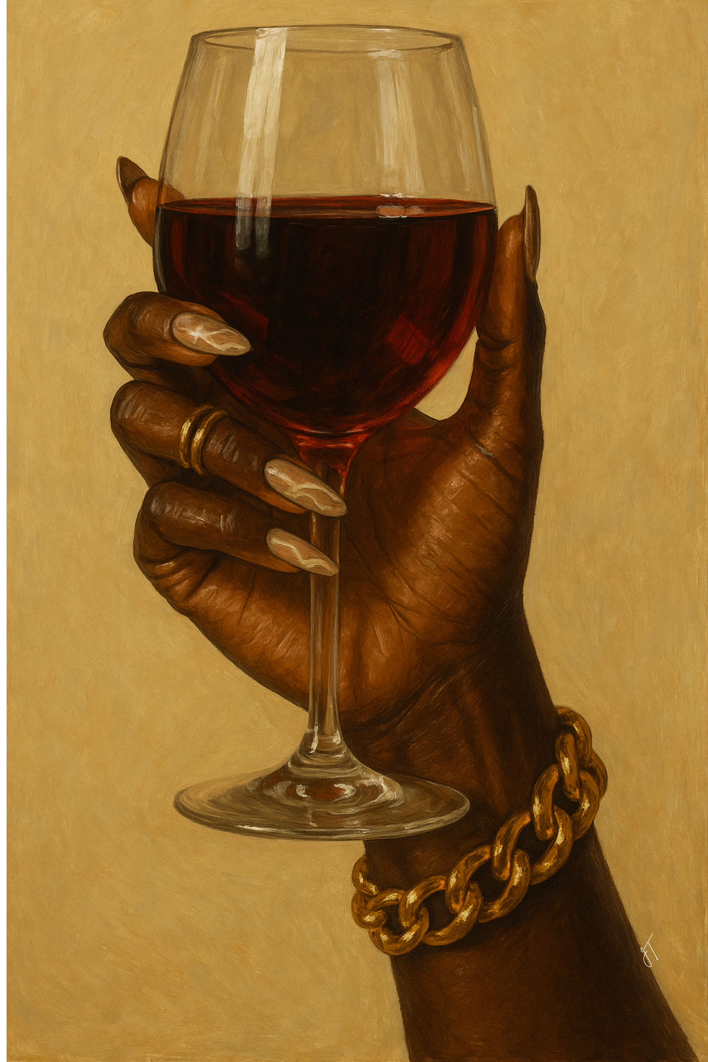 Black Hand Holding a Wine Glass